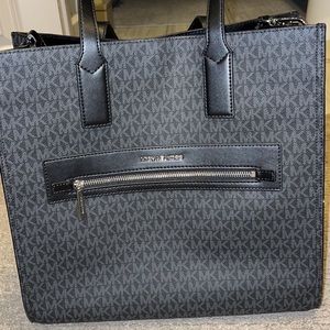 LARGE MICHAEL KORS BLACK TOTE BAG WITH CROSSBODY STRAP